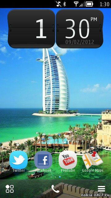Тема Dubai для Nokia Symbian^3