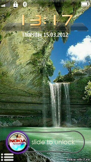 Тема Waterfall для Nokia Symbian^3